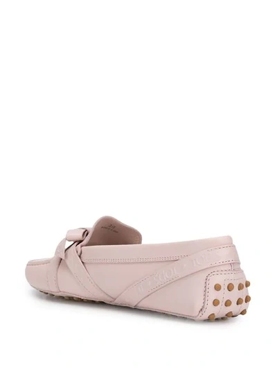 Shop Tod's Gommini Bow Loafers In Pink