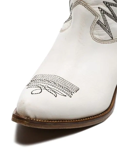 Shop Golden Goose White Wish Star Leather Cowboy Boots