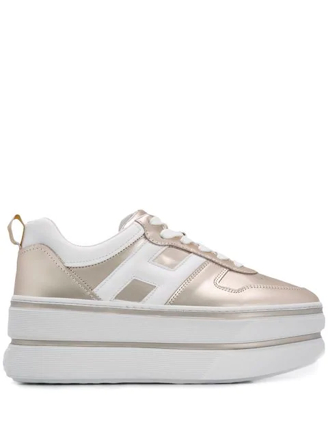 Hogan Plateau Sneakers Gold Modesens
