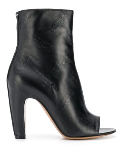 Shop Maison Margiela Open Toe Heeled Ankle Boots In Black