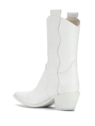 Shop Francesca Bellavita Pointed Texan Boots In White