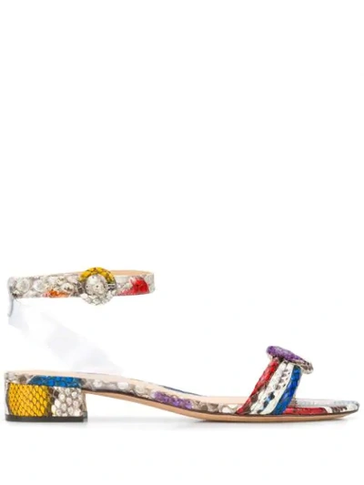 Shop Alexandre Birman Colour Block Open-toe Sandals In Red