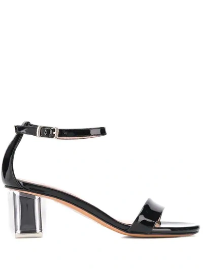 Shop Albano Crystal Heel Sandals In Black