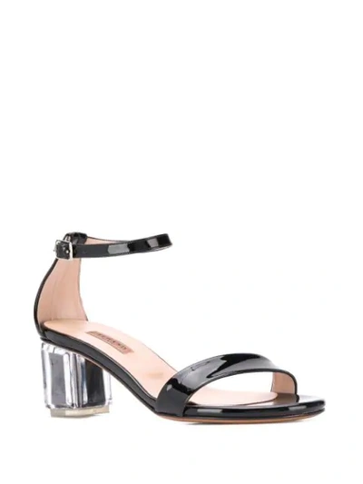 Shop Albano Crystal Heel Sandals In Black