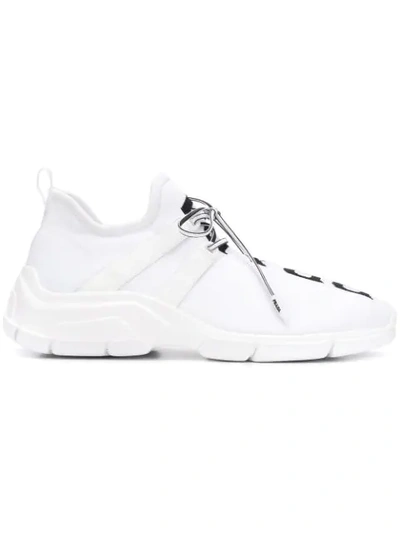 Shop Prada Sneakers Mit Logo-print In White