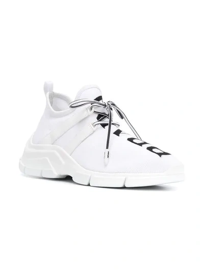Shop Prada Sneakers Mit Logo-print In White