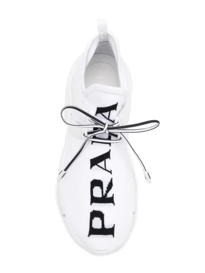 Shop Prada Sneakers Mit Logo-print In White