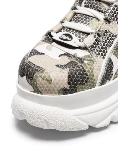 Shop Buffalo Camo Print Platform Sneakers In Green