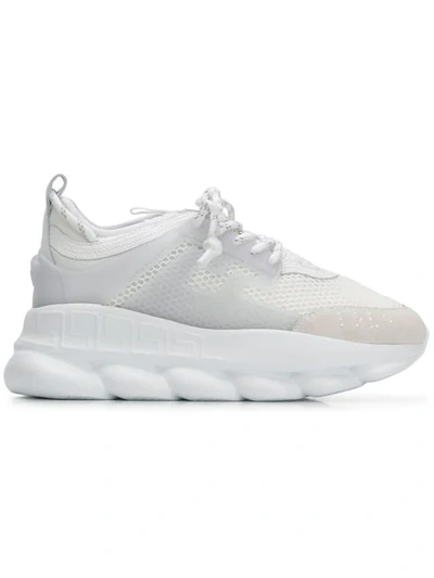 Shop Versace Chain Reaction Sneakers In White