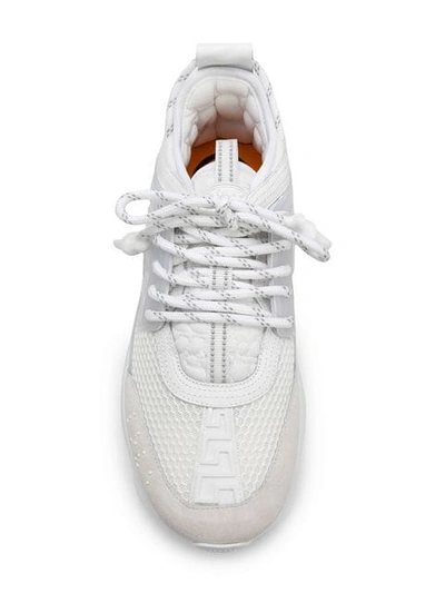 Shop Versace Chain Reaction Sneakers In White