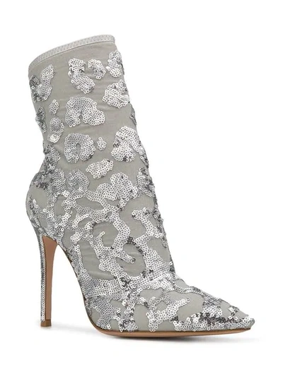 Shop Gianvito Rossi Sequins Embellished Boots In Argent