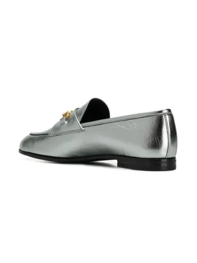 Shop Tom Ford Laminated Chain Loafers In Silver