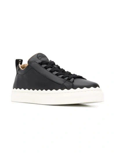 Shop Chloé Flat Lace-up Sneakers In Black