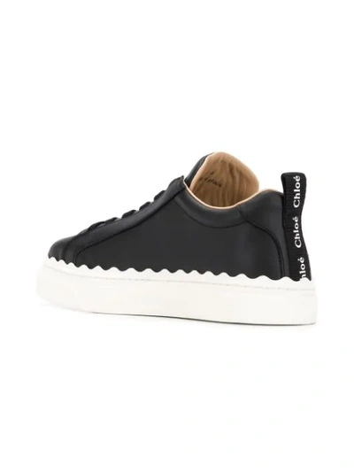 Shop Chloé Flat Lace-up Sneakers In Black