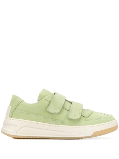 Shop Acne Studios Steffey Nubuk Leather Sneakers In Green