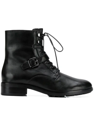 Shop Hogl Buckled Strap Cargo Boots In Black