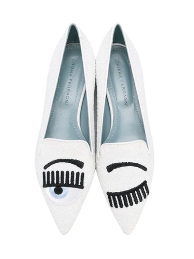 Shop Chiara Ferragni Flirting Slippers - White