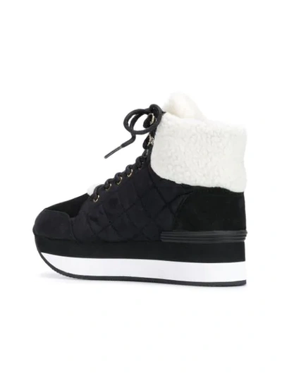 Shop Trussardi Jeans Lace-up Quilted Sneakers In Black