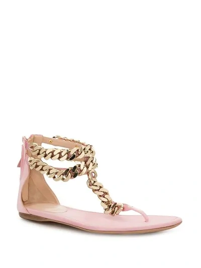 Shop Giambattista Valli Chain-detail Sandals In Pink