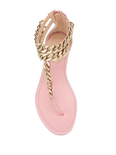 Shop Giambattista Valli Chain-detail Sandals In Pink