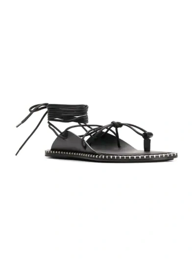 Shop Ann Demeulemeester String Sandals In Black