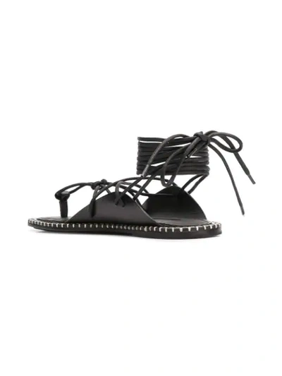 ANN DEMEULEMEESTER STRING SANDALS - 黑色