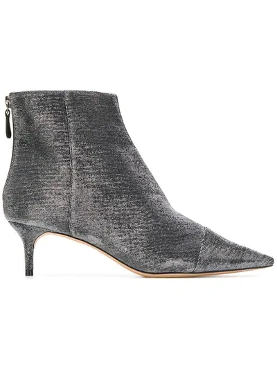 Shop Alexandre Birman Metallic Ankle Boots In Grey