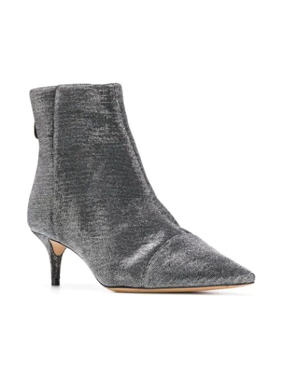 Shop Alexandre Birman Metallic Ankle Boots In Grey