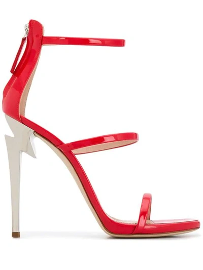 Shop Giuseppe Zanotti Strappy Ankle Sandals - Red