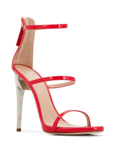 Shop Giuseppe Zanotti Strappy Ankle Sandals - Red