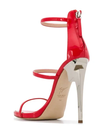 Shop Giuseppe Zanotti Strappy Ankle Sandals - Red