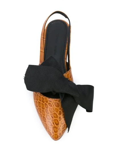 MARQUES'ALMEIDA BOW DETAIL SLINGBACK BALLERINAS - 中性色