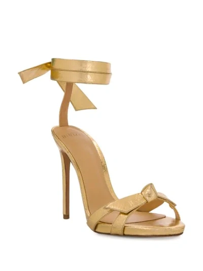 Shop Alexandre Birman Tie Strap Sandals In Gold