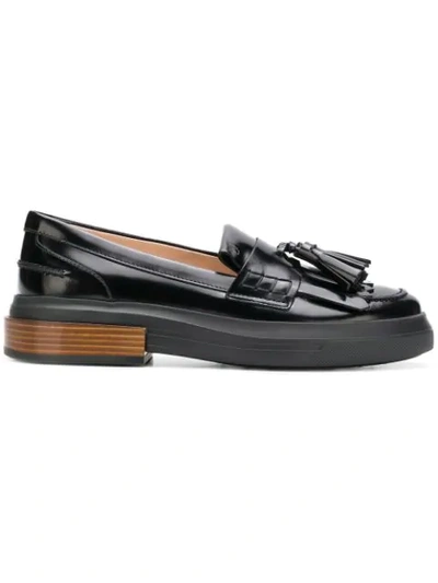 Shop Tod's Tassel Loafers In Black