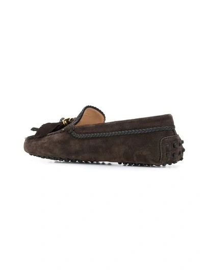 Shop Tod's Moccasin Loafers In Brown