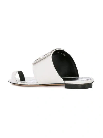 Shop Givenchy 4g Logo Slide Sandals In White