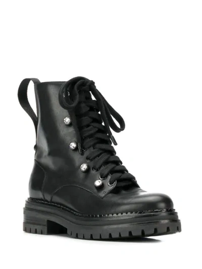 Shop Sergio Rossi Moon Biker Boots In Black