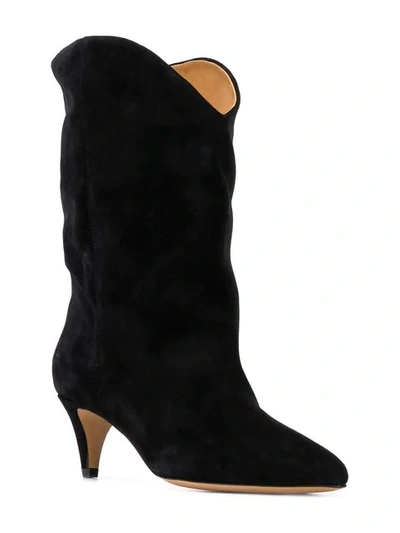 Shop Isabel Marant Western Ankle Boots In Black