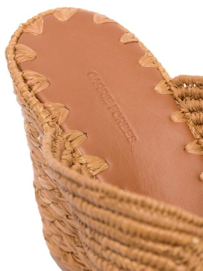 Shop Carrie Forbes Lina 40mm Raffia Wedge Sandals In Brown