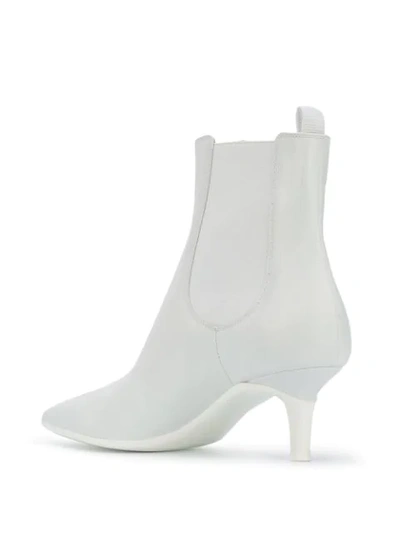 Shop Gianvito Rossi Kitten Heel Ankle Boots In White