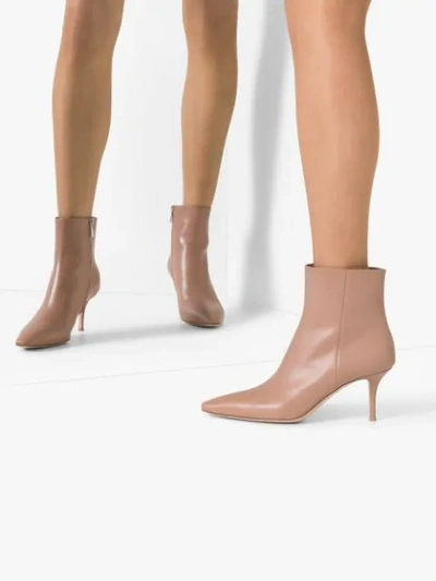 GIANVITO ROSSI STILETTO ANKLE BOOTS - 大地色