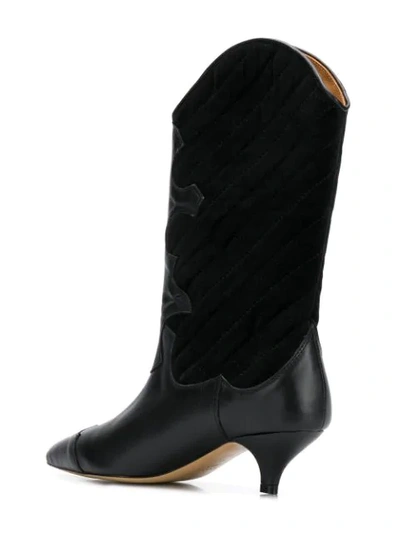 Shop Ganni Heeled Texan Boots In Black