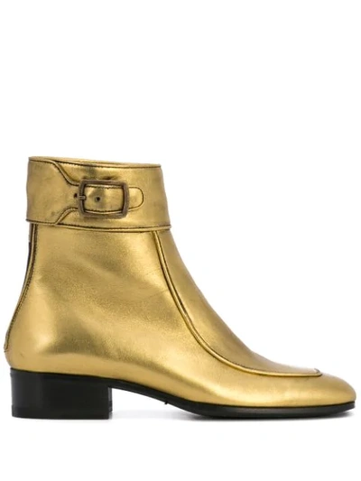 Shop Saint Laurent Miles Boots In Gold