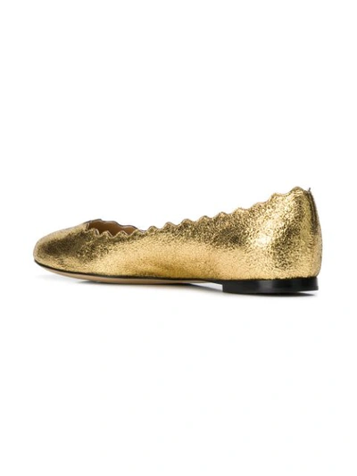 Shop Chloé Lauren Ballerinas In Gold