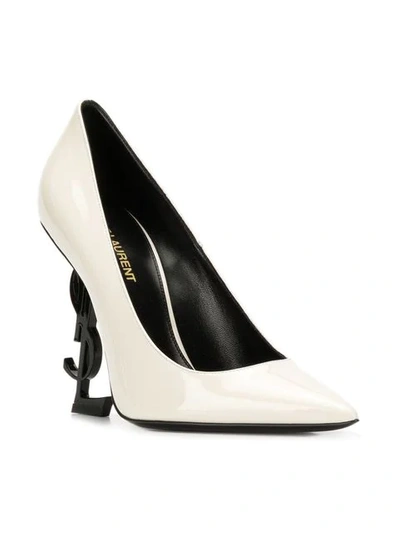 Shop Saint Laurent Opyum Pumps In Neutrals