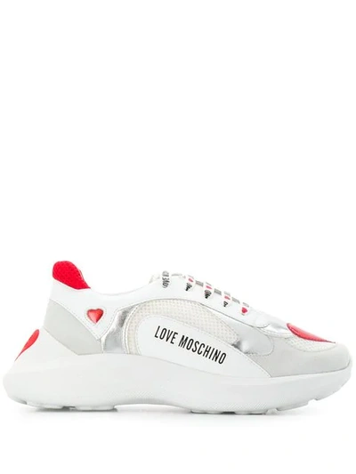 Love Moschino Heart Logo Sneakers - White | ModeSens