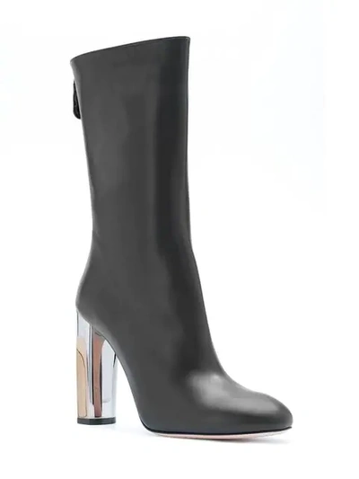 Shop Alexander Mcqueen Sculpted Heel Boots In Black