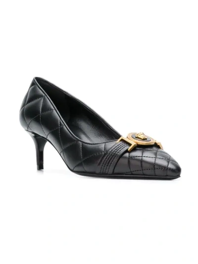 Shop Versace Quilted Icon Pumps In K41t Nero Oro