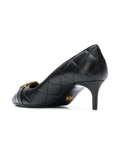 Shop Versace Quilted Icon Pumps In K41t Nero Oro