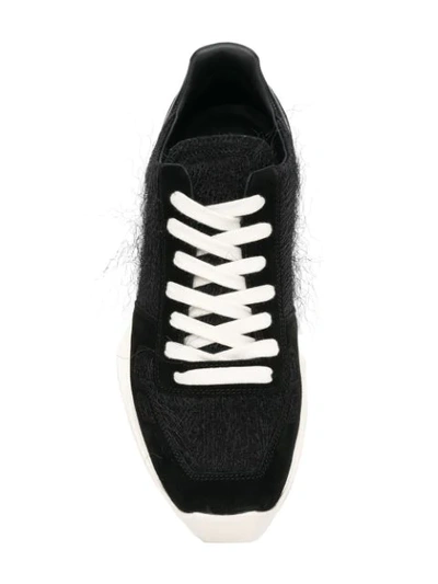 Shop Rick Owens Textured Panel Sneakers - Black